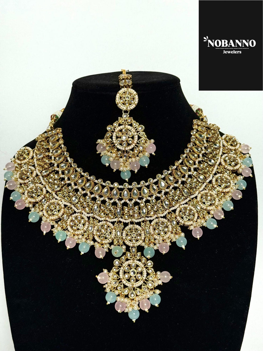 Handcrafted Kundan Necklace Set.Indian /Bangladesi/ Pakistani Jewelry.