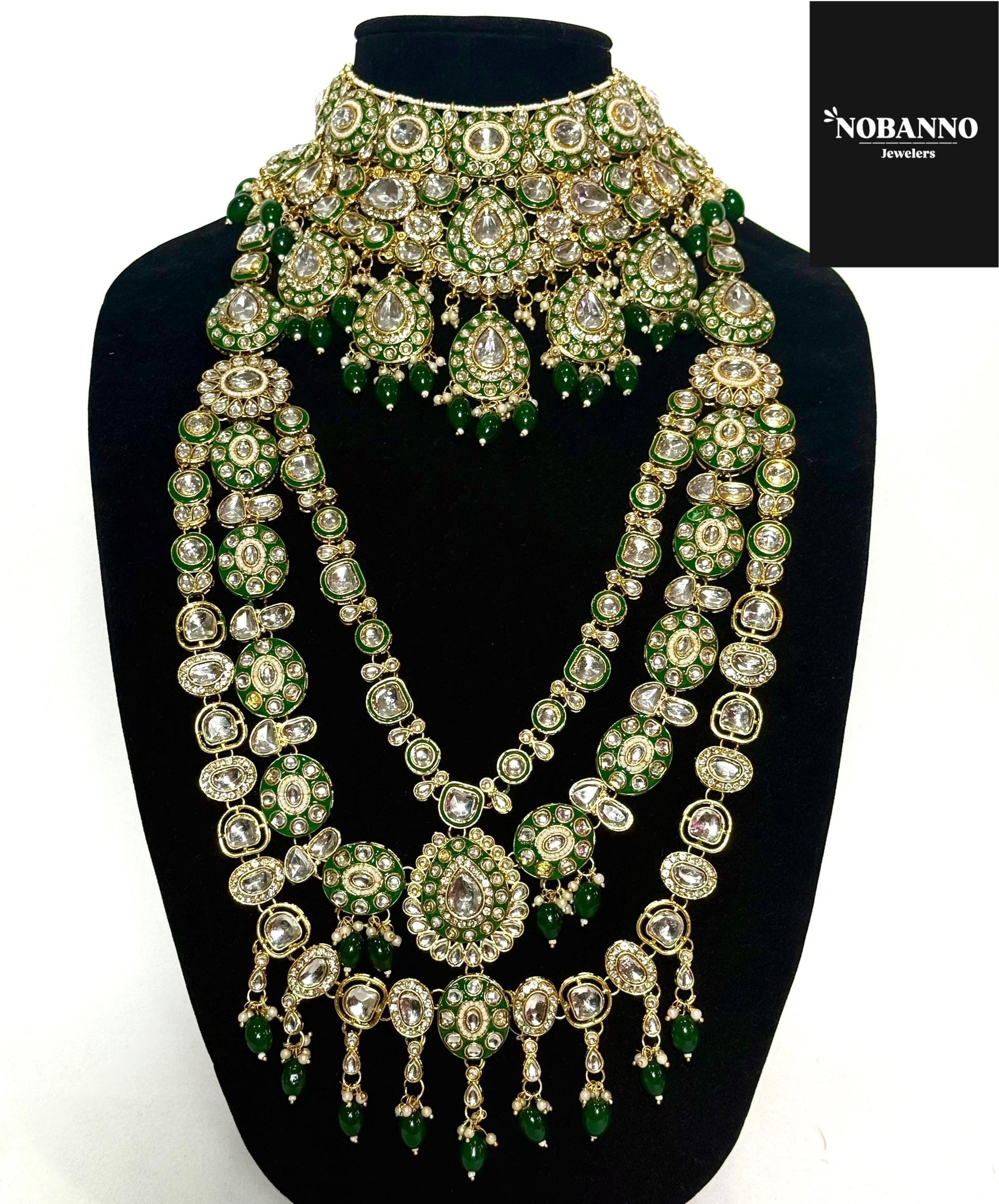 Pristine Handcrafted Kundan Full Bridal set/Indian Full Bridal Jewelry Set/ High Quality Kundan 9 Piece Set.