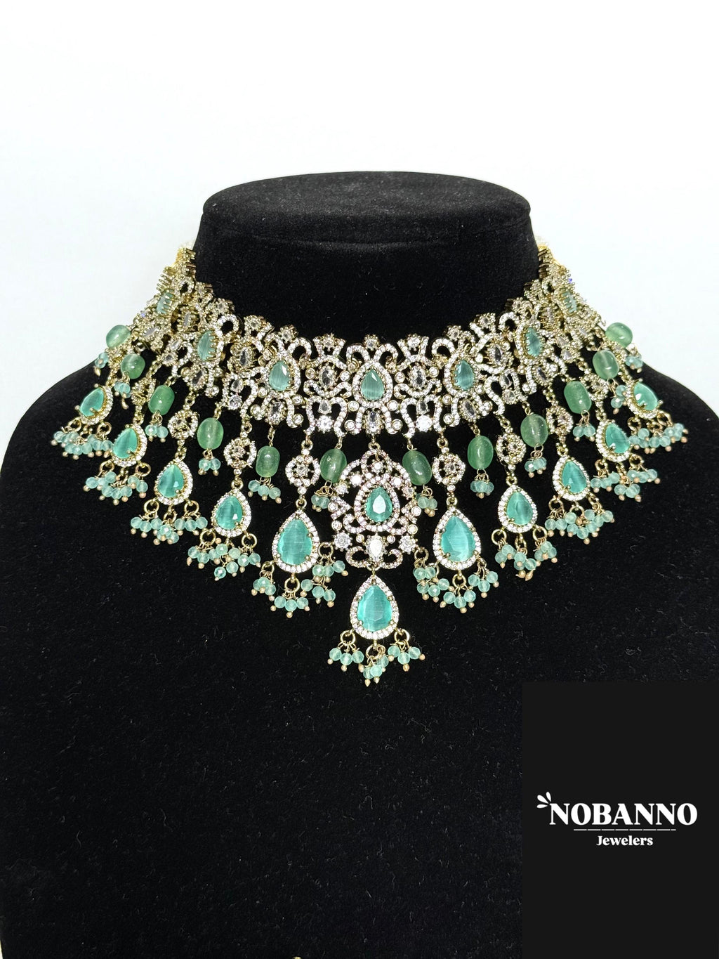 Premium Quality Moissanite Polki Victorian Polished Jewelry Set/Indian Jewellery/ kundan jewellery/High quality necklace set.