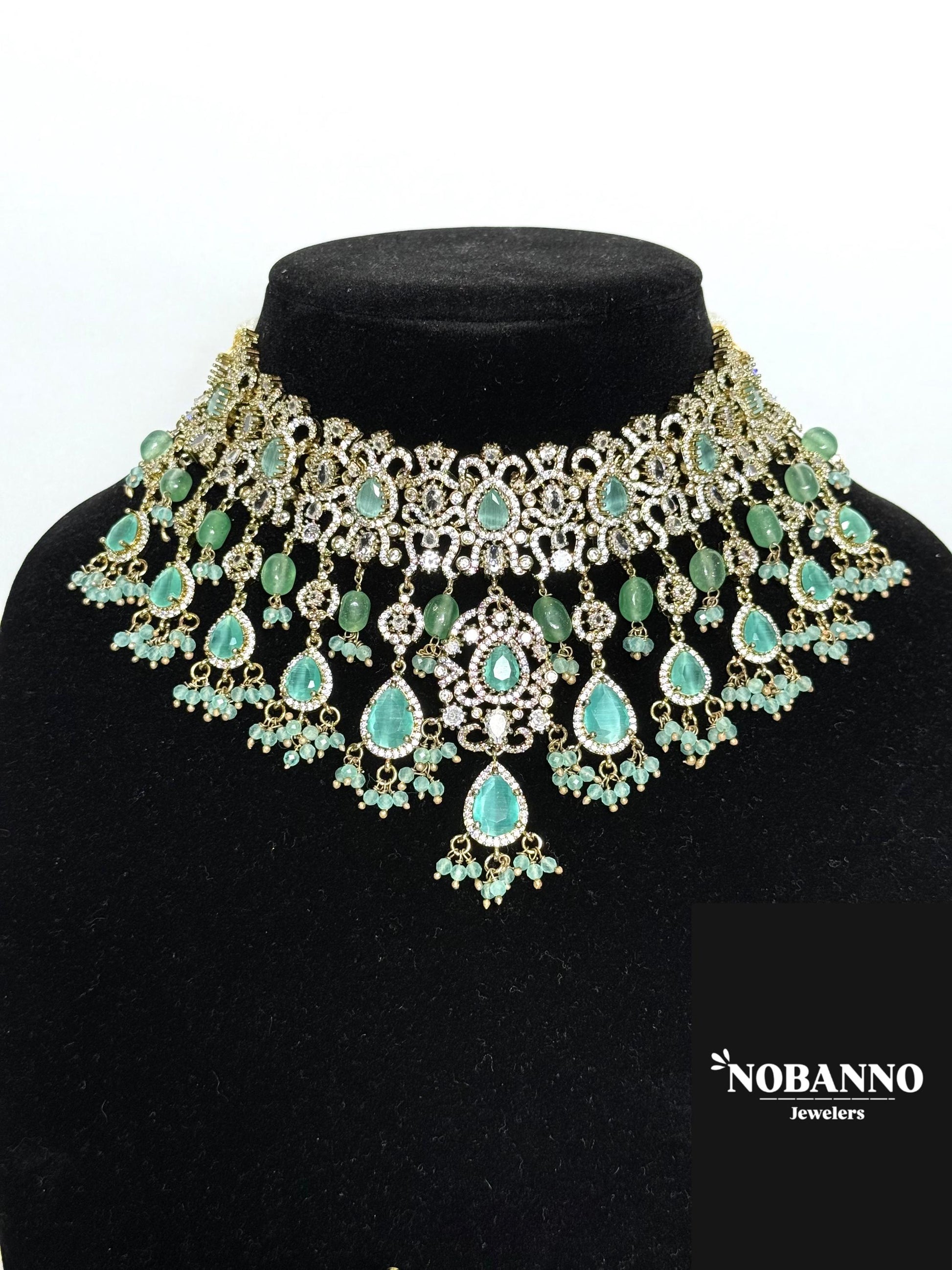 Premium Quality Moissanite Polki Victorian Polished Jewelry Set/Indian Jewellery/ kundan jewellery/High quality necklace set.