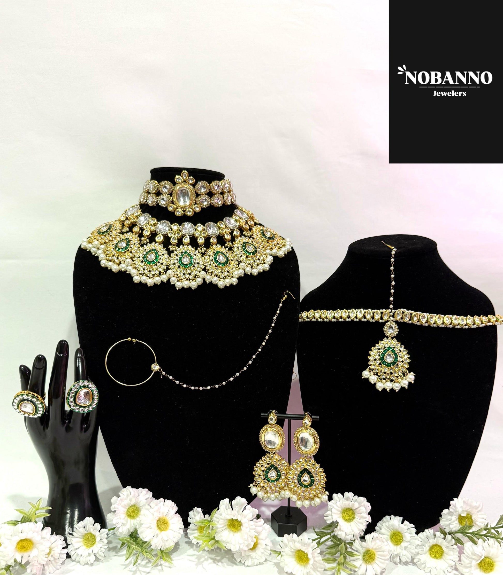 Pristine Handcrafted  Kundan Bridal set/Indian Full Bridal Jewelry Set/ High Quality Kundan 8 Piece Set