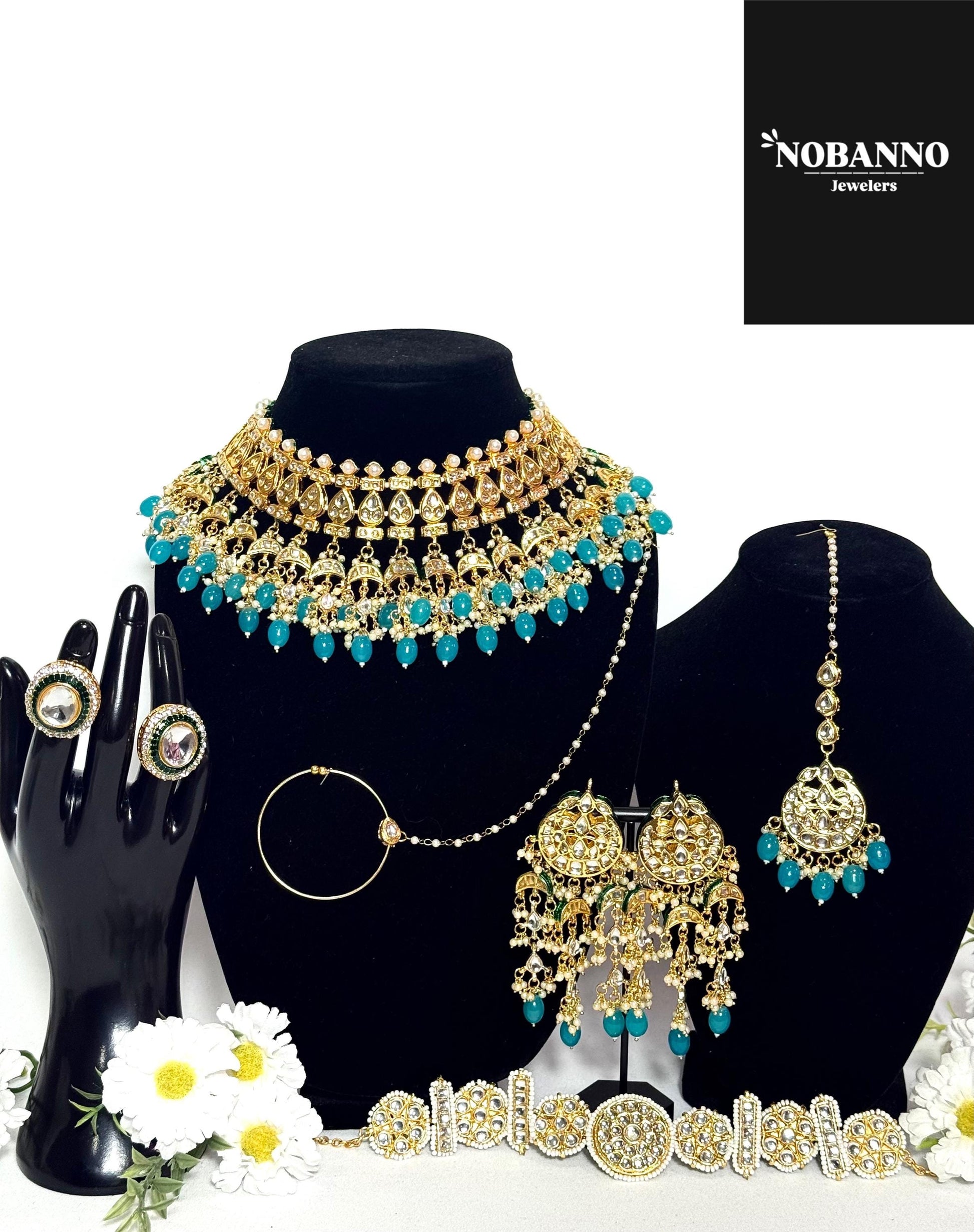 Pristine Handcrafted  Kundan Bridal set/Indian Full Bridal Jewelry Set/ High Quality Kundan 8 Piece Set