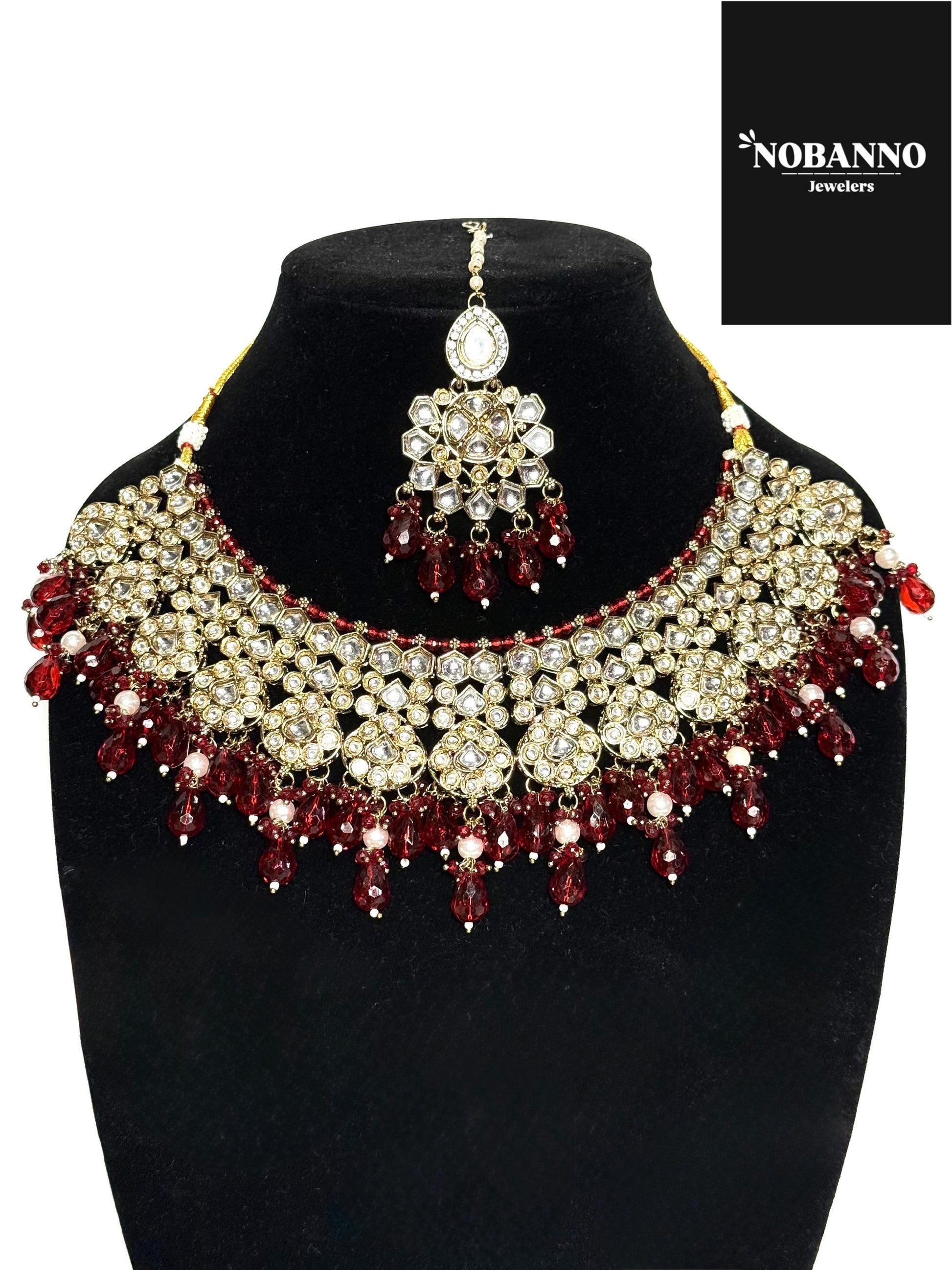 Pristine Handcrafted  Kundan Necklace set/Indian  Jewelry Set/ High Quality Kundan 4 Piece Set