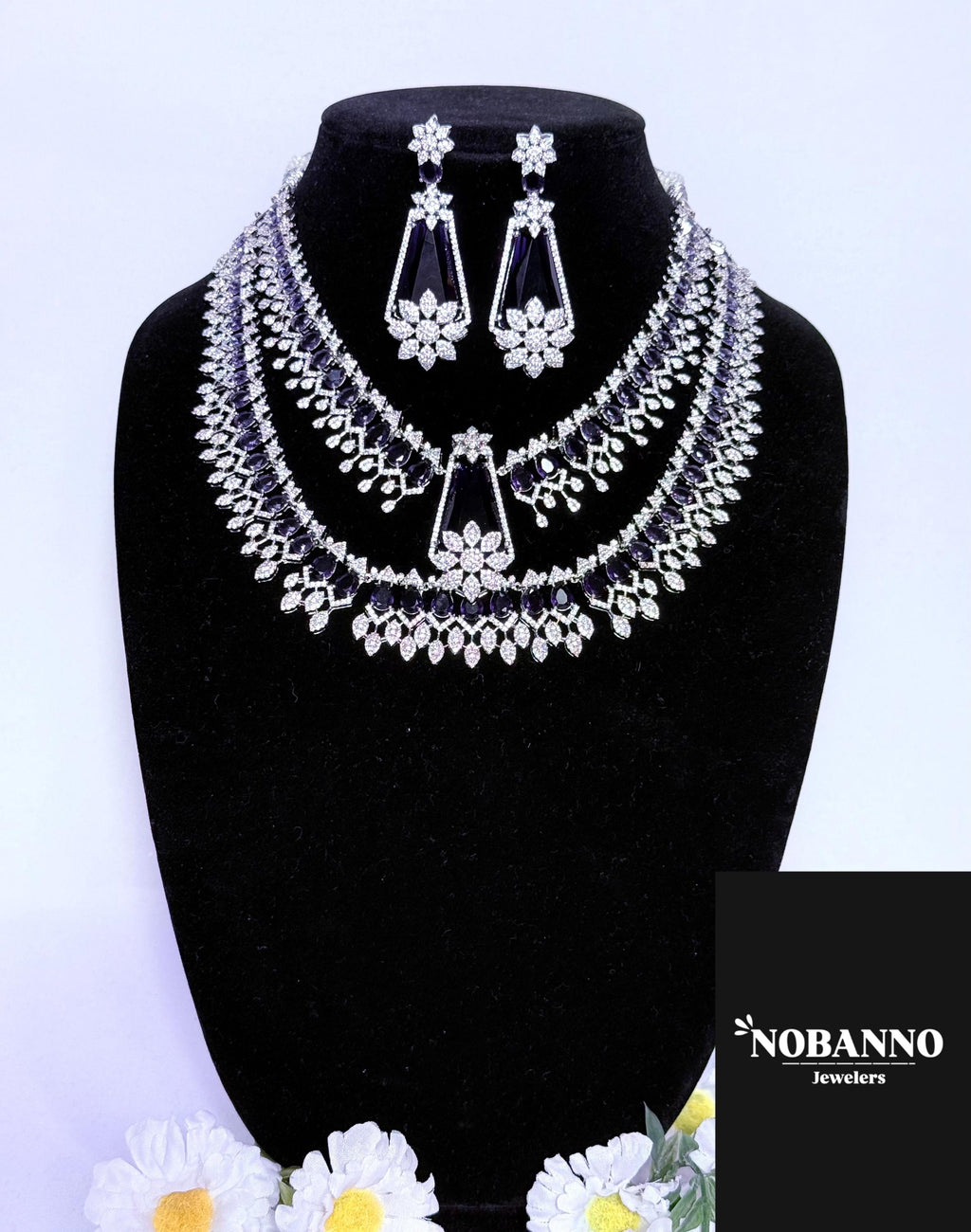 Pristine Handcrafted  American diamond set/Cz jewelry/Indian Jewelry Set.