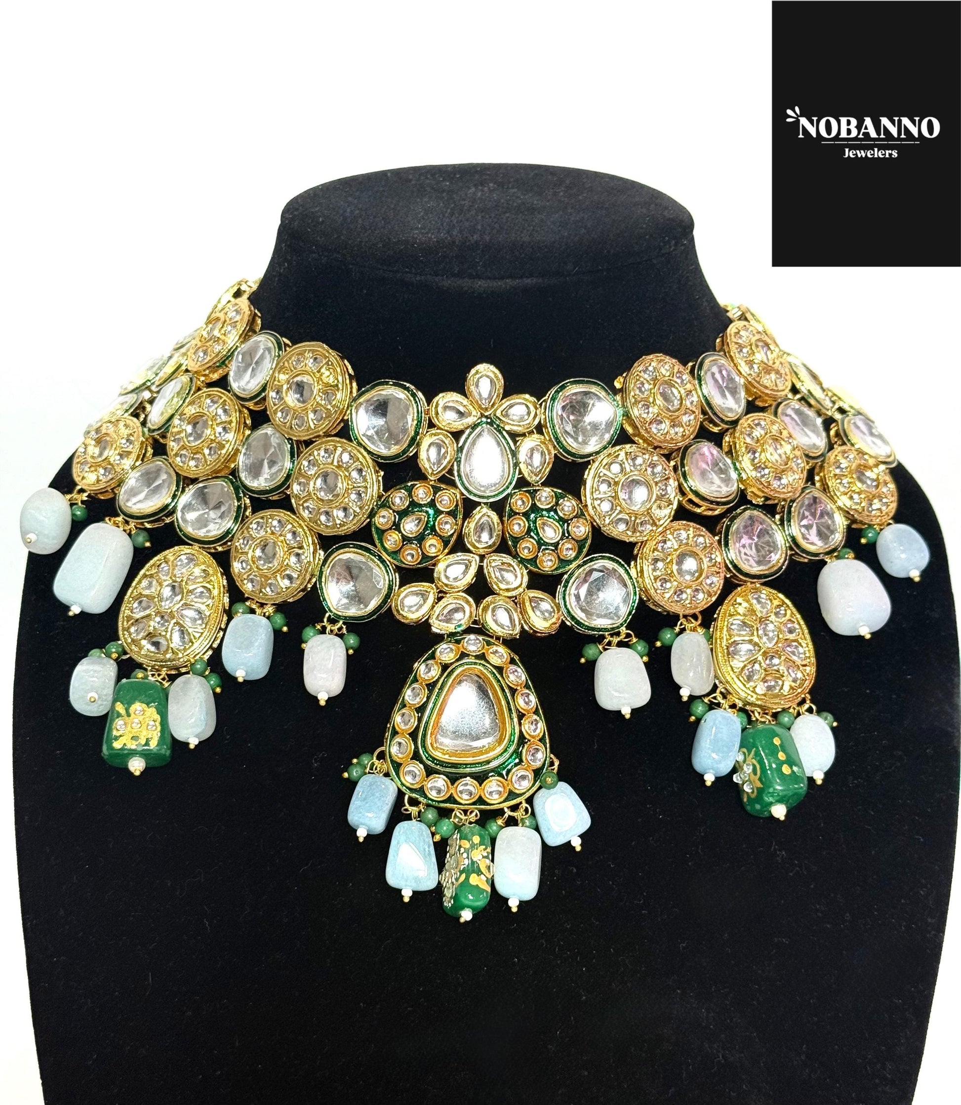 Pristine Handcrafted  Kundan Semi Bridal set/Indian Bridal Jewelry Set/ High Quality Kundan 4 Piece Set.