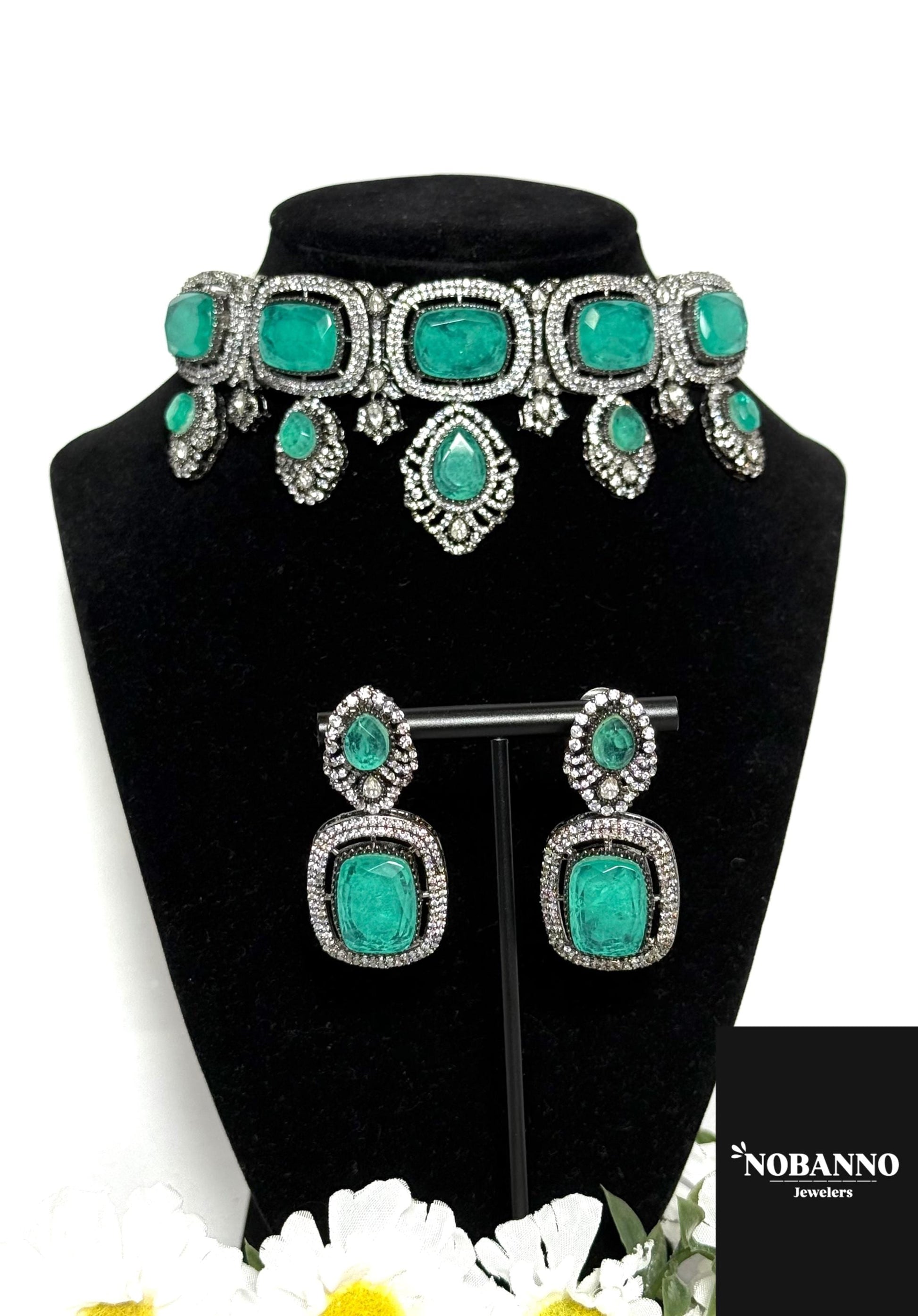 Premium Quality Moissanite Polki Victorian Polished Jewelry Set/Indian Jewellery/ kundan jewellery/High quality Choker set.