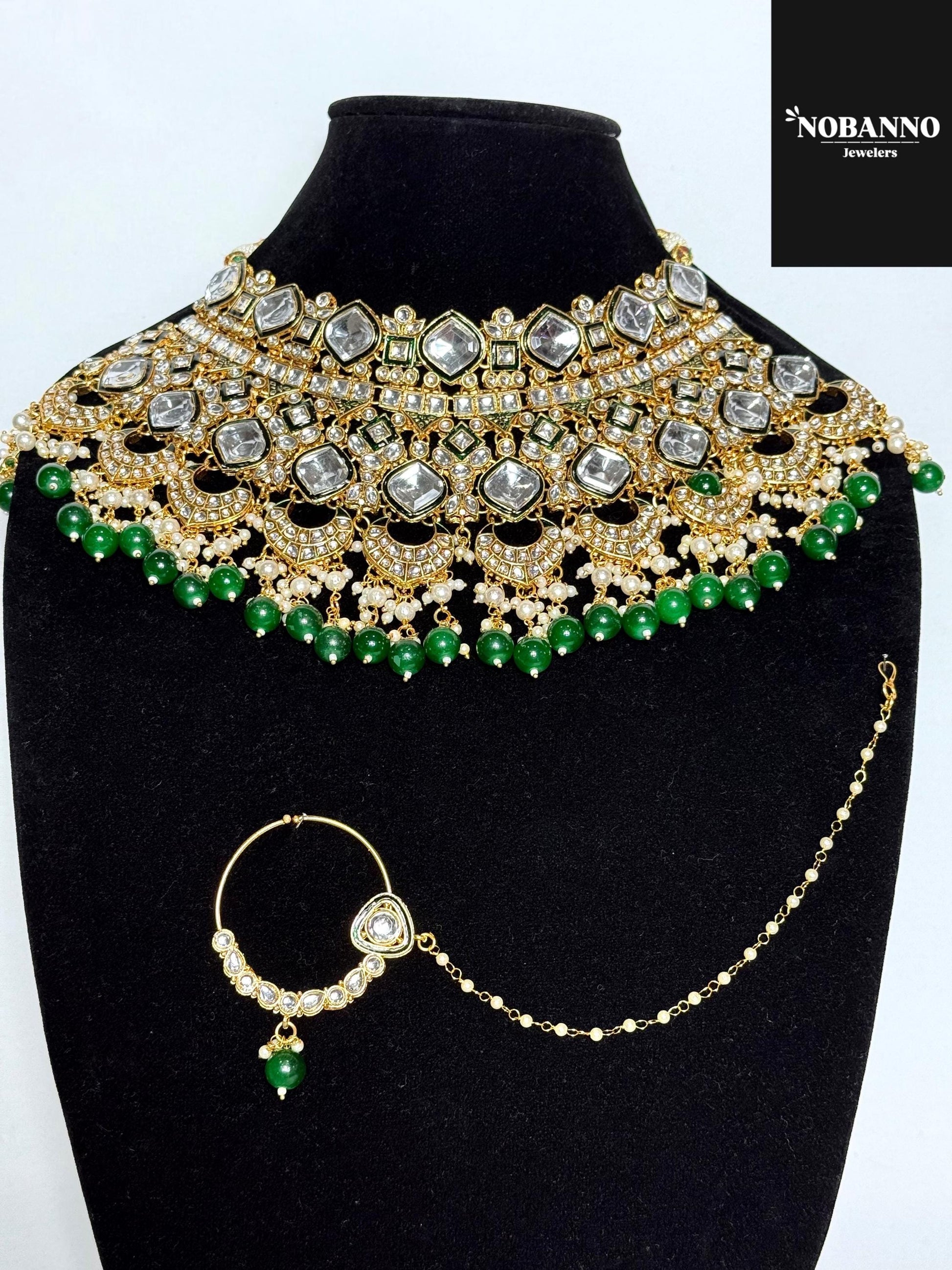 Pristine Handcrafted  Kundan Bridal set/Indian Full Bridal Jewelry Set/ High Quality Kundan 7 Piece Set