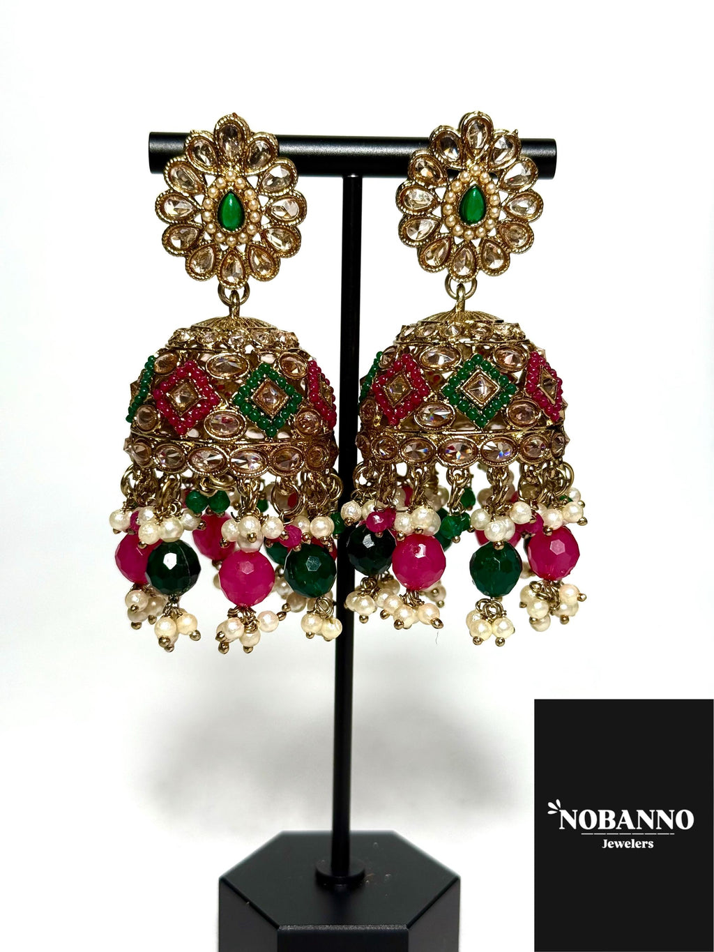 Handcrafted Kundan Polki Jewelry Set: Necklace, Earrings, Maang Tikka