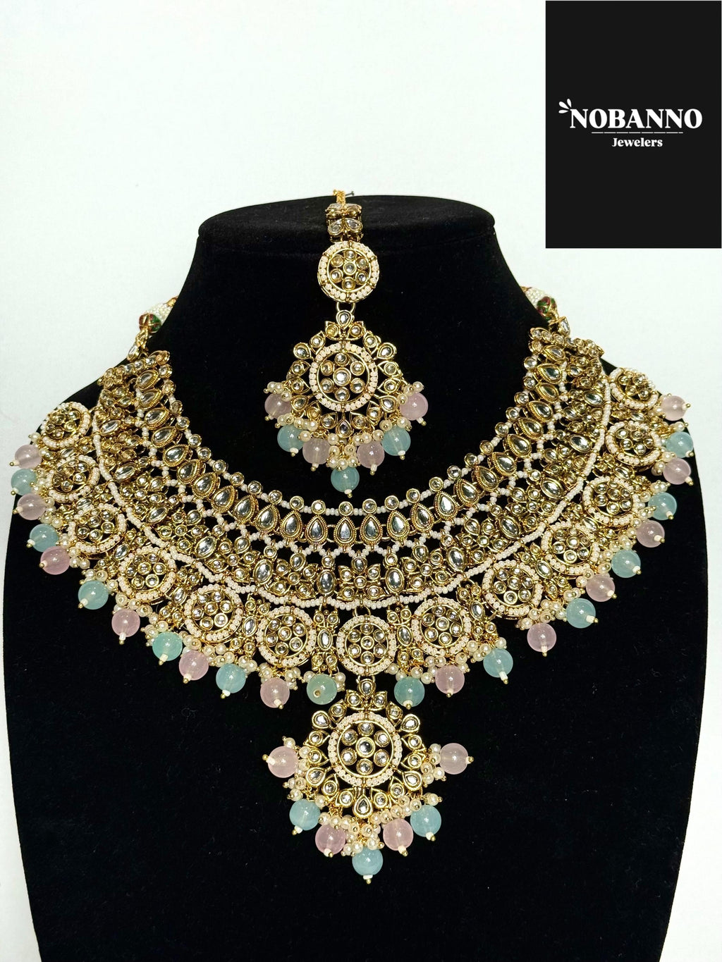 Handcrafted Kundan Necklace Set.Indian /Bangladesi/ Pakistani Jewelry.