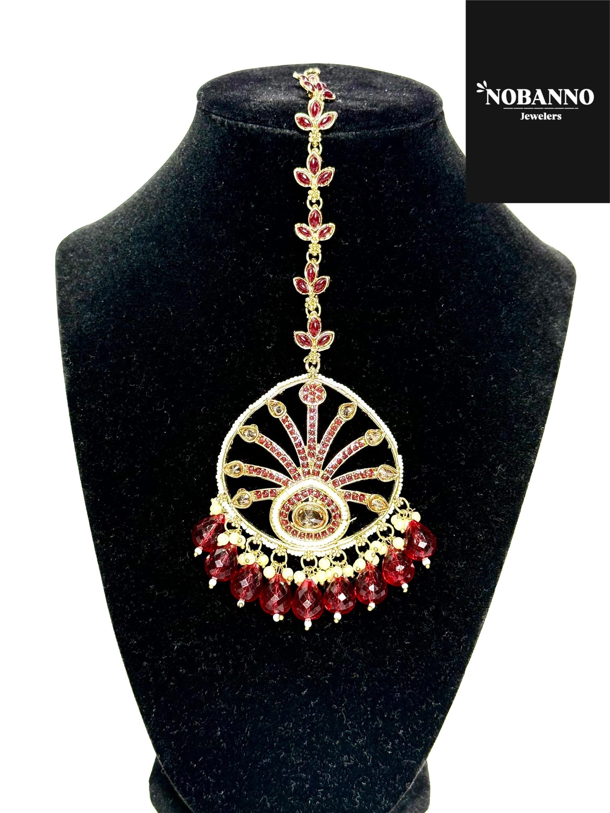 Handcrafted Polki Kundan Jewelry Set: Indian Jewelery with Necklace, Earrings and Maang Tikka