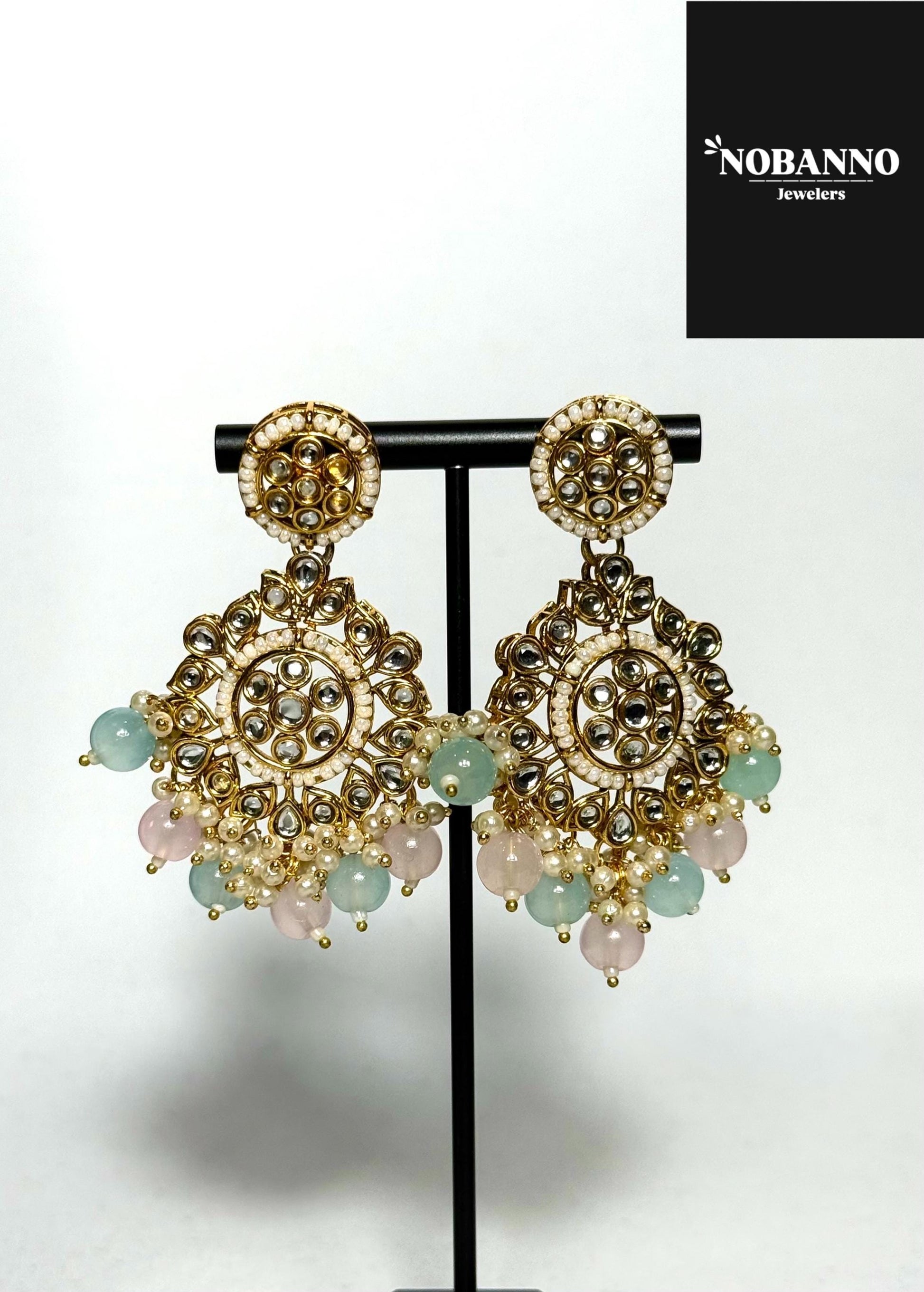 Handcrafted Kundan Necklace Set.Indian /Bangladesi/ Pakistani Jewelry.