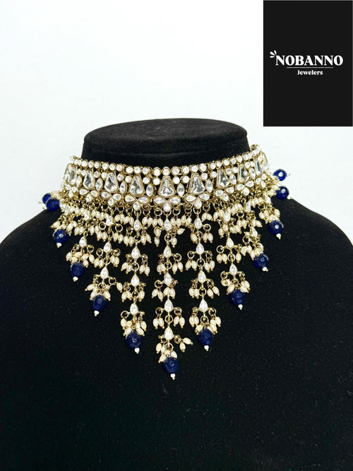 Handcrafted Kundan Choker Jewelry Set. Indian /Bangladeshi /Pkistani Jewelery.